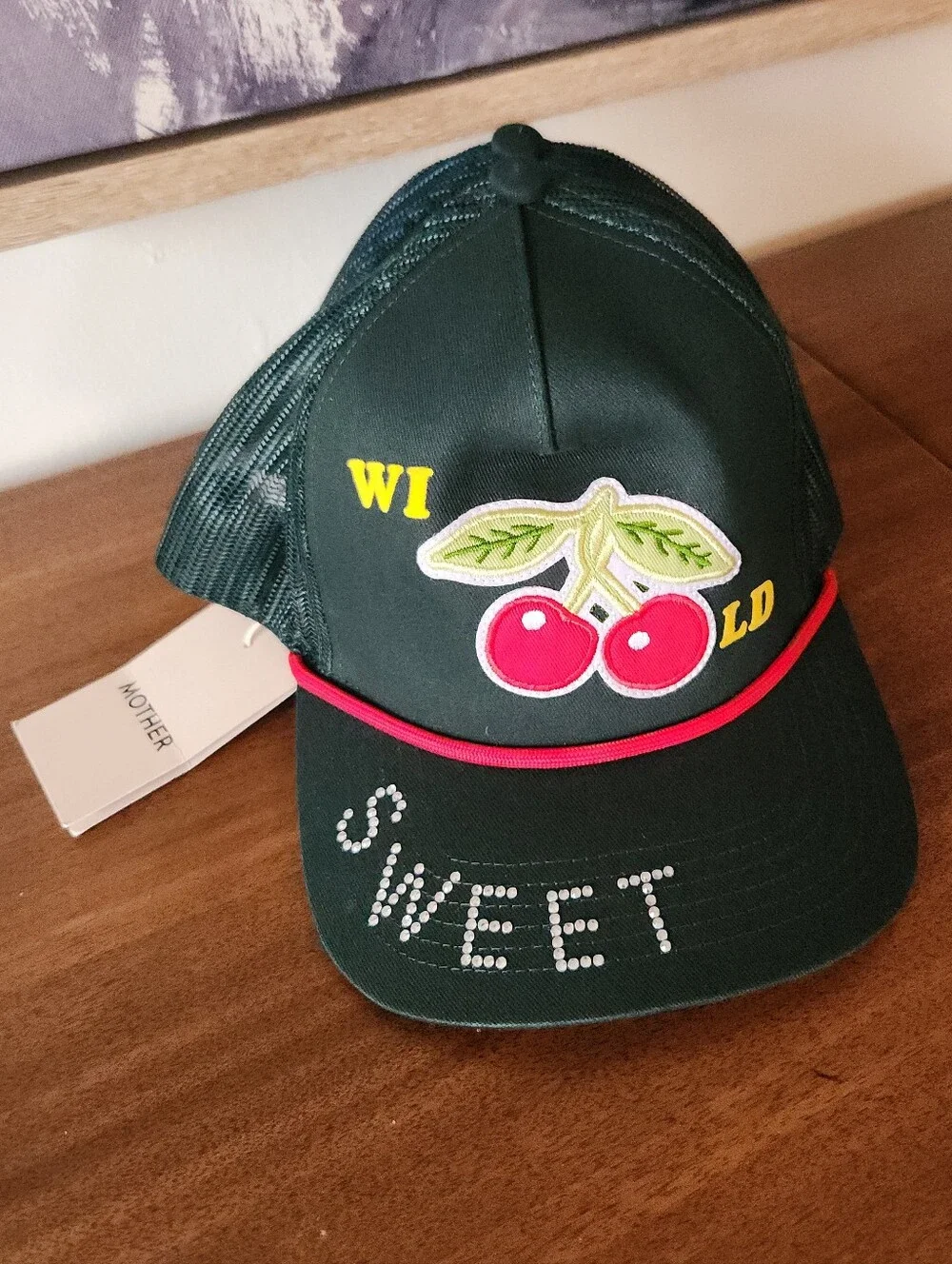 MOTHER DENIM The 10-4 Wild Cherries Trucker Hat NEW NWT